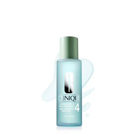 Clinique bottle front packaging showing Clarifying Lotion 4 for oily skin benefits