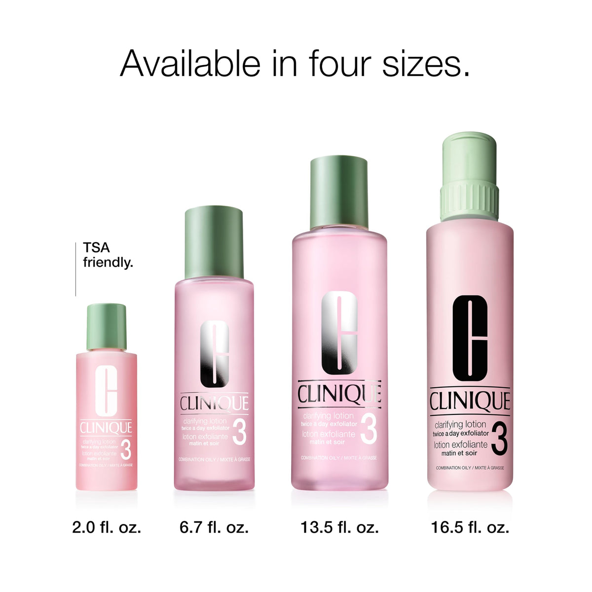 Clinique bottle styled on bathroom shelf conveying easy daily routine