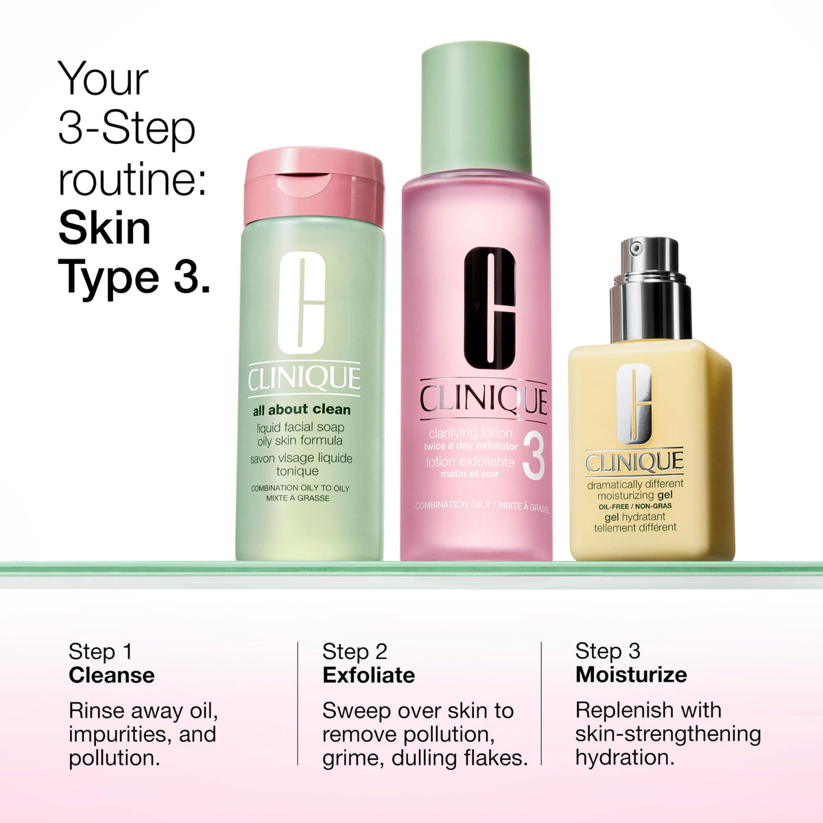 Clinique bottle cap and neck detail illustrating controlled dispensing
