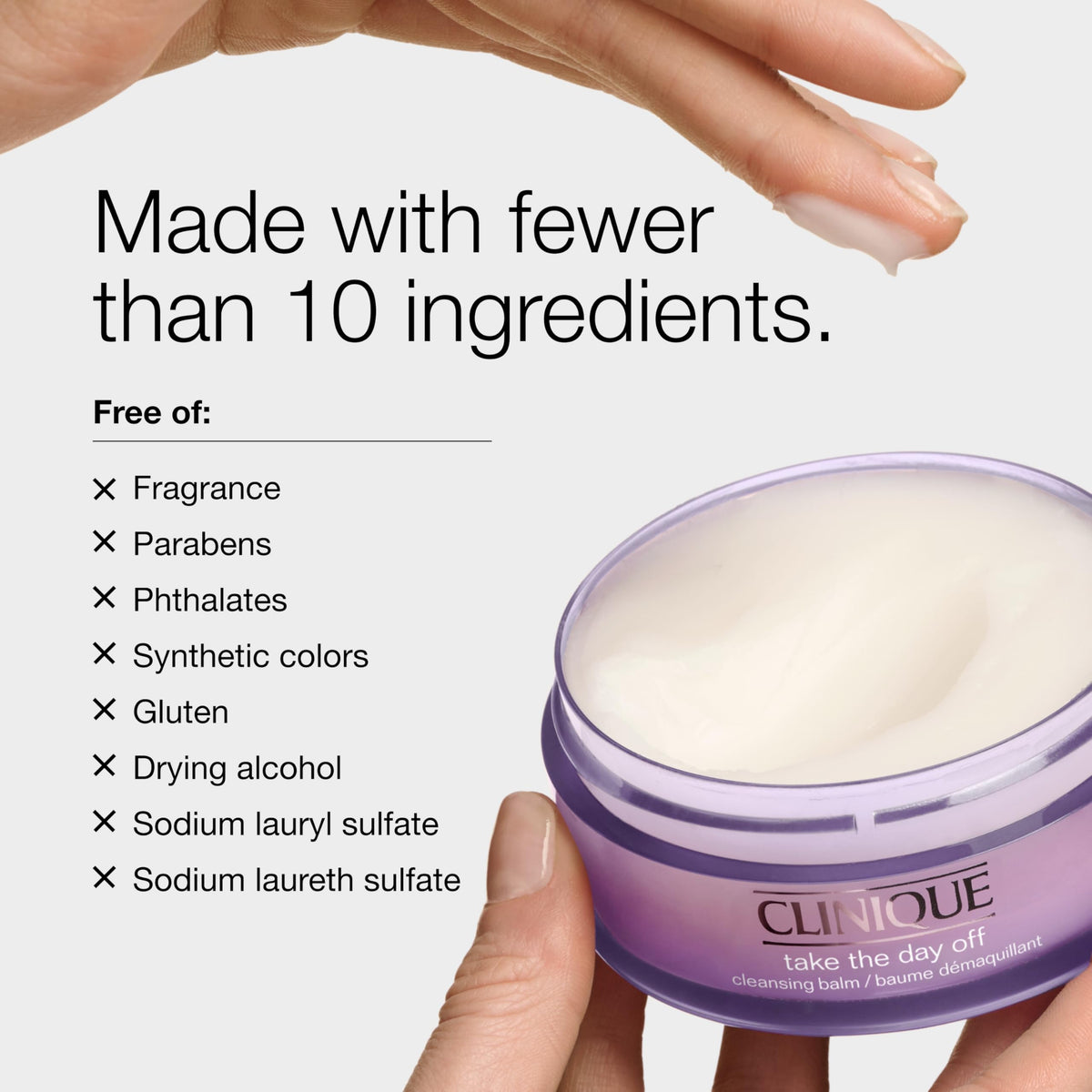 Clinique product label close-up showing ingredient and safety information