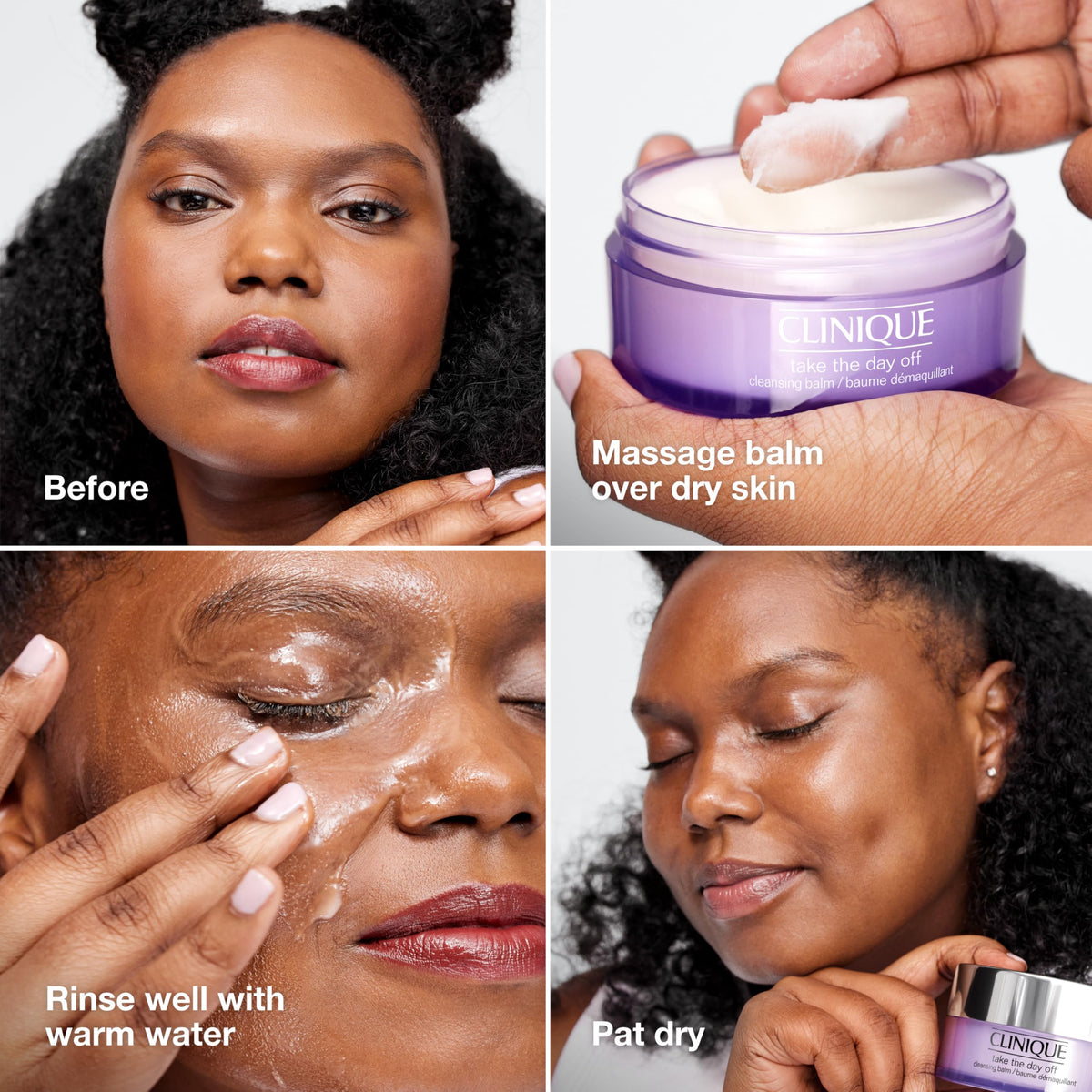 Clinique scoop of balm on fingertip demonstrating easy application and coverage