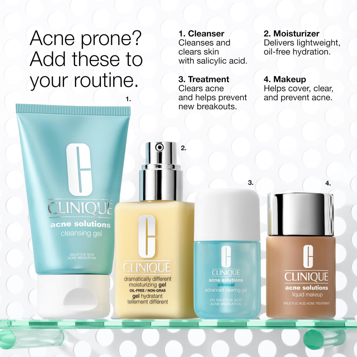 Clinique clearing gel on bathroom vanity evoking daily routine and portable care benefit