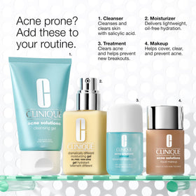 Clinique clearing gel on bathroom vanity evoking daily routine and portable care benefit