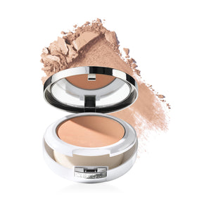 Clinique compact front packaging showing shade ivory and brand logo, easy selection