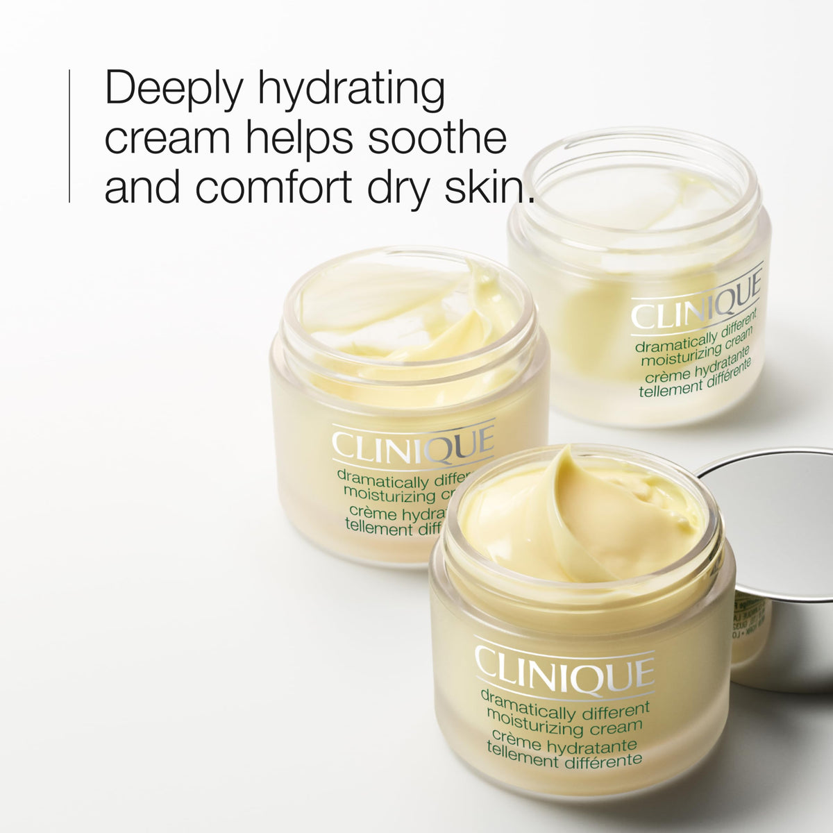 Clinique cream close-up texture highlighting rich hydration and smooth spread