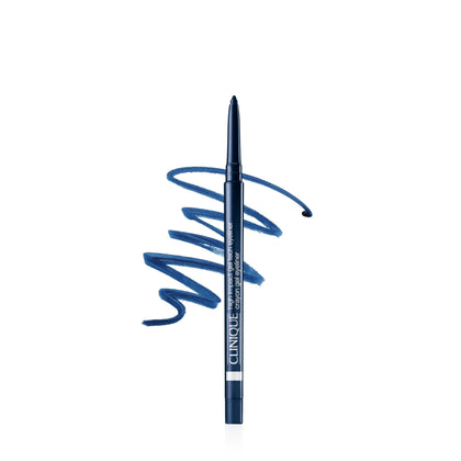 Clinique Deep Denim front packaging shows elegant pencil and color benefit