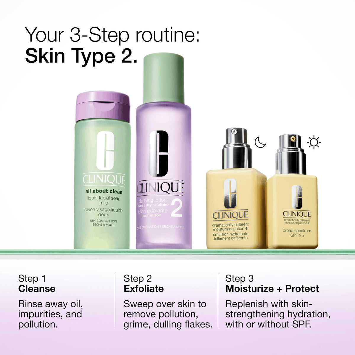 Before-and-after skin comparison showing smoother, hydrated skin after Clinique use benefit
