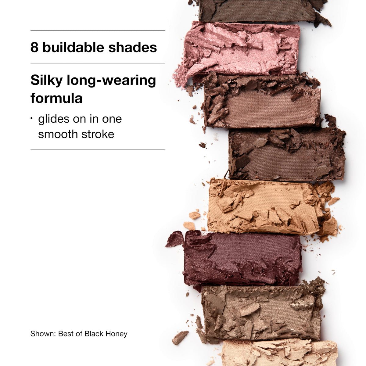 Clinique dual-ended applicator beside shades for precise application and layering