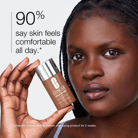Clinique pump dispensing texture highlighting smooth Clinique coverage benefit
