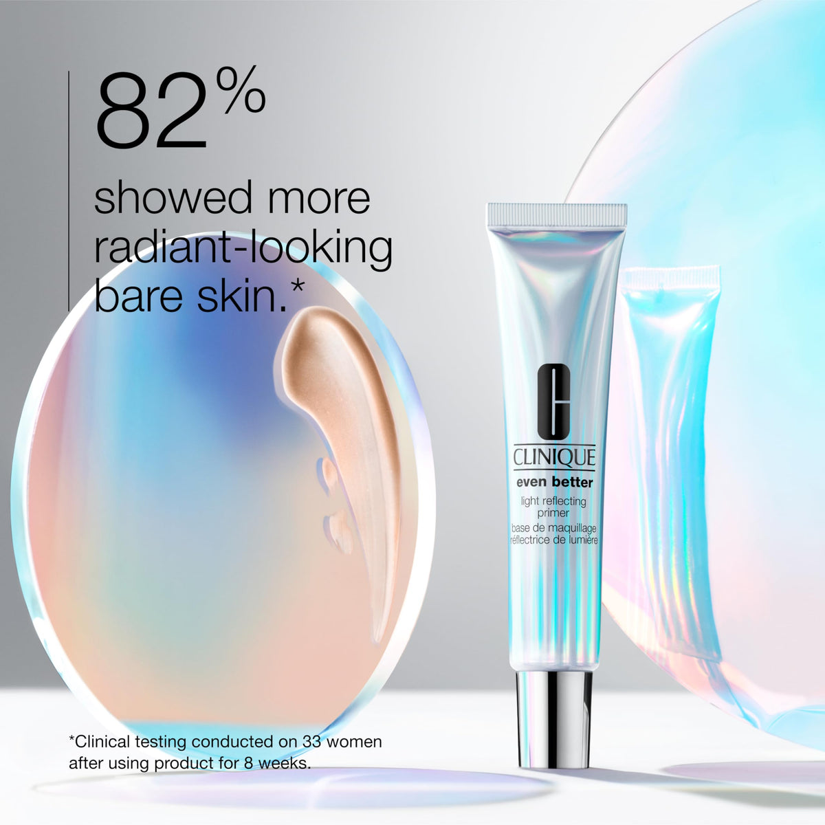 Clinique texture close-up displaying lightweight primer and quick-absorbing hydration effect