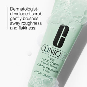 Clinique creamy exfoliator texture close-up demonstrating smooth application