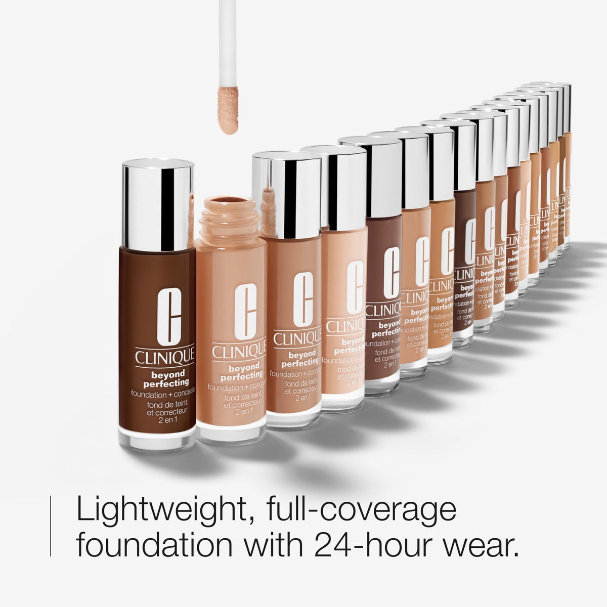 Clinique close-up of foundation drop texture showing smooth blendability and hydration