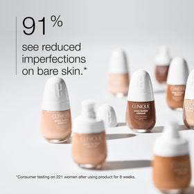 Clinique pump dispensing foundation emphasizing precise, mess-free application and control