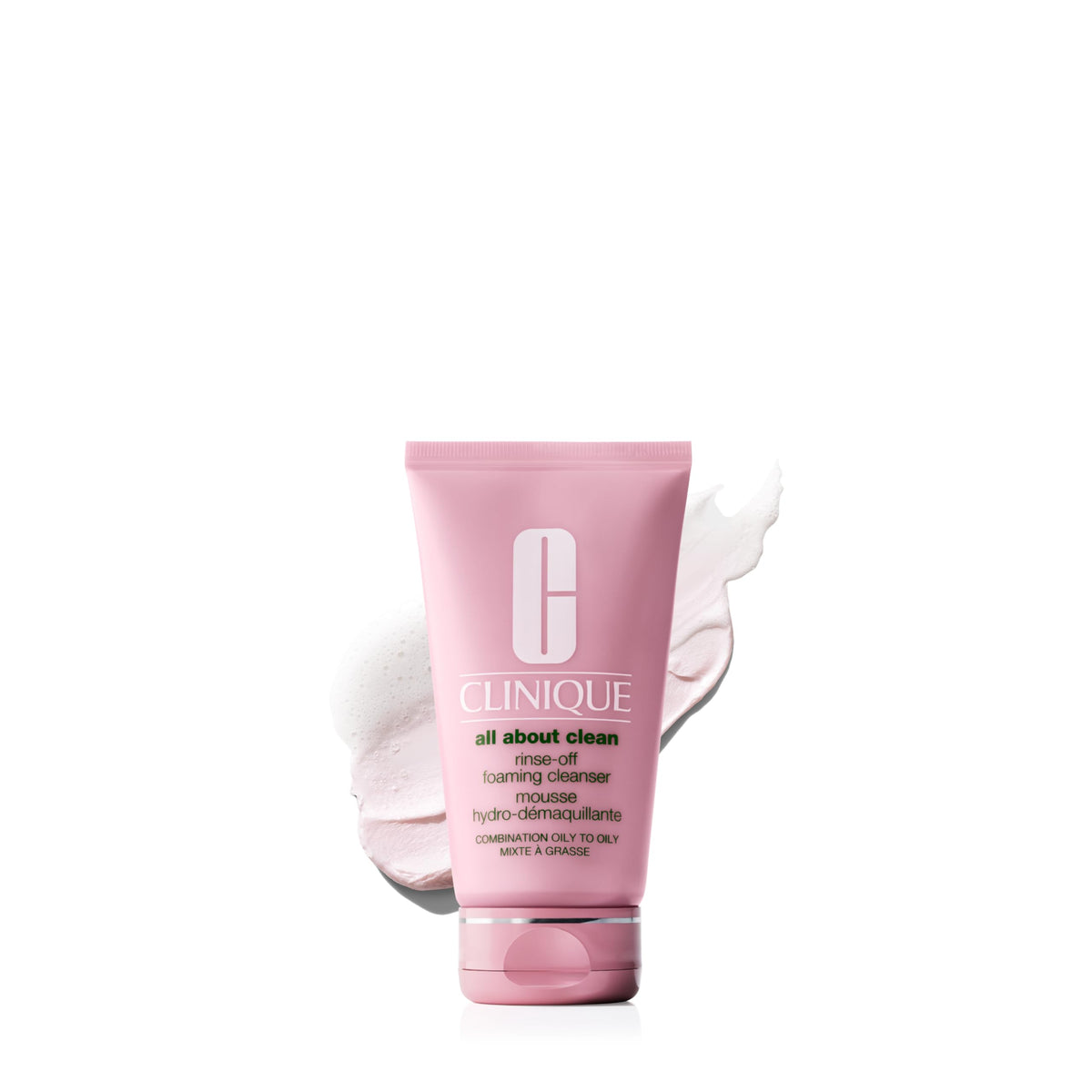 Clinique bottle front view showing brand and clean packaging benefit