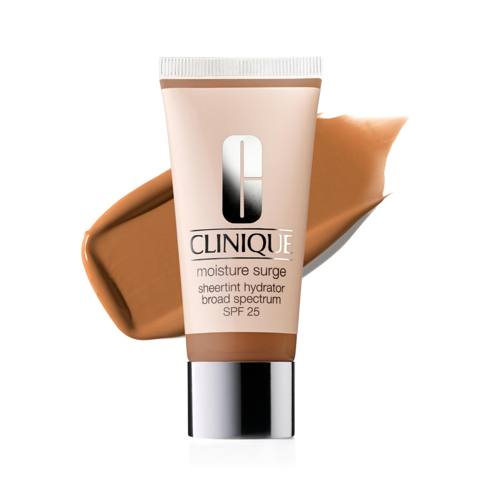 Clinique front packaging showing Moisture Surge Sheertint for quick identification and convenience
