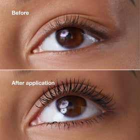 Clinique High‑Fi wand closeup displaying bristles and precision tip for defined lashes and control