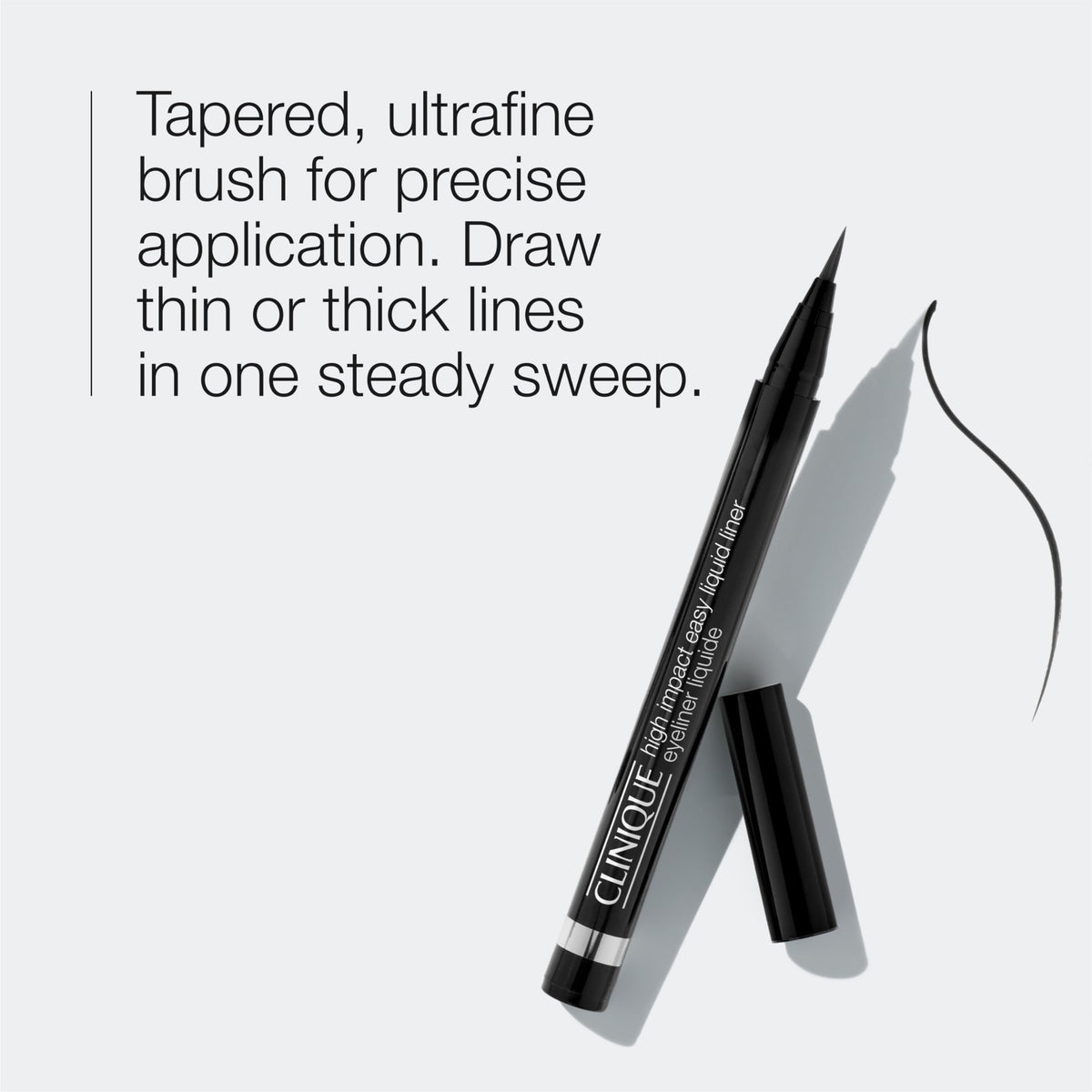 Clinique brush tip closeup revealing tapered precision for fine lines