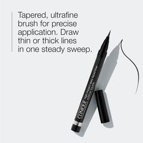 Clinique brush tip closeup revealing tapered precision for fine lines
