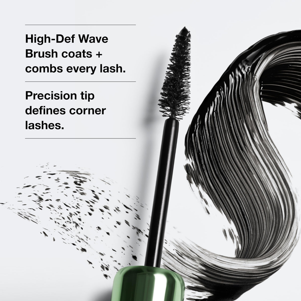 Clinique mascara applied on model demonstrating fuller lashes and separation