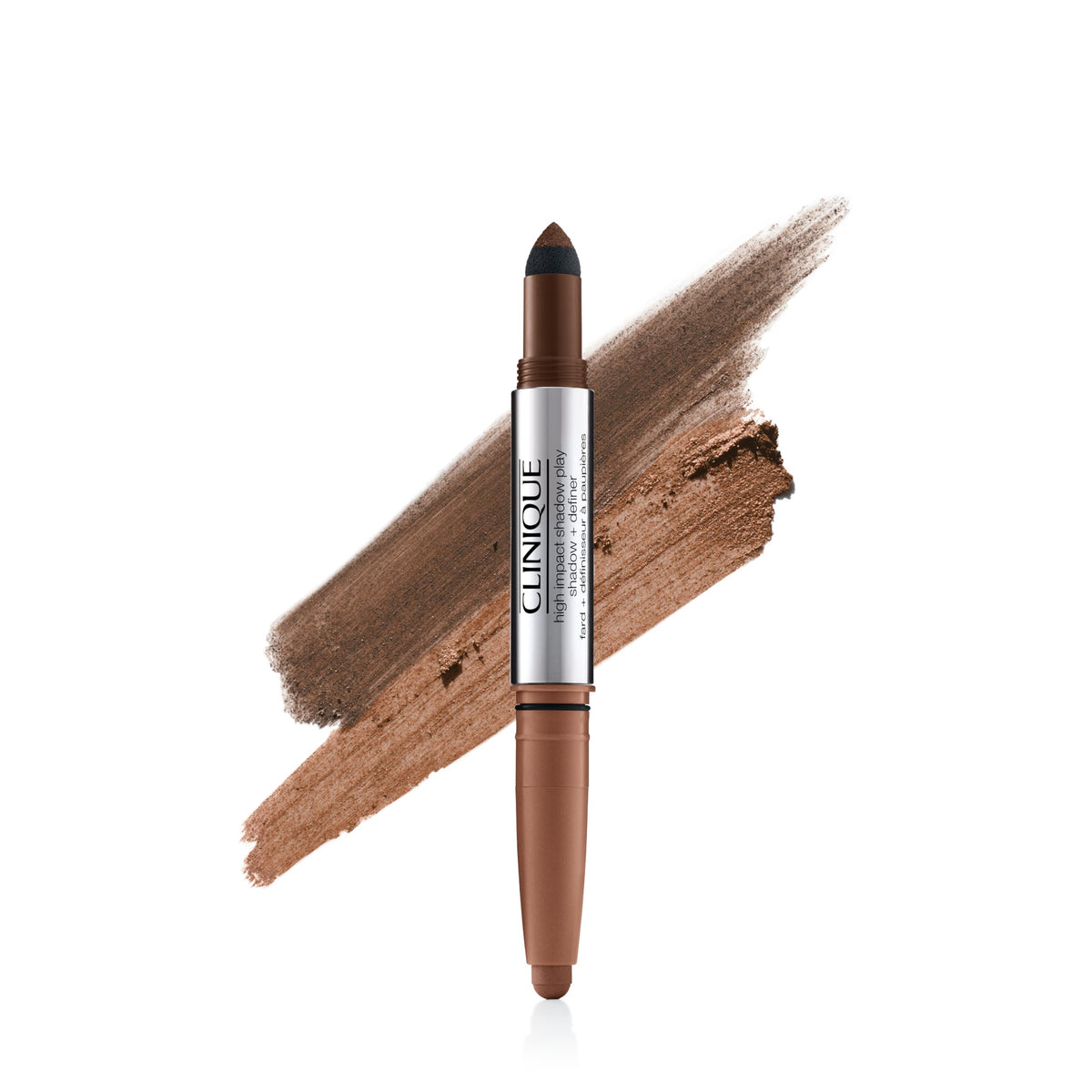 Clinique dual-ended stick front packaging showing Rum And Cola shade benefits