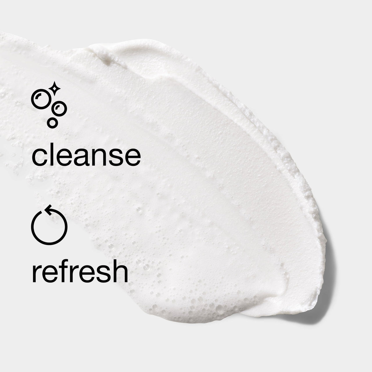Clinique being dispensed onto wet skin showing gentle in-use benefit