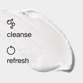 Clinique being dispensed onto wet skin showing gentle in-use benefit