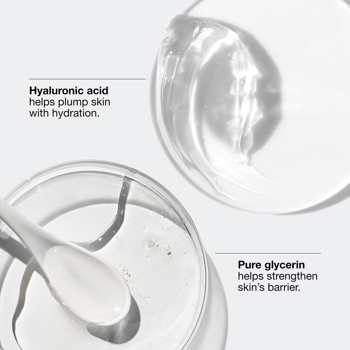 Clinique ingredient graphic highlighting glycerin and HA benefits