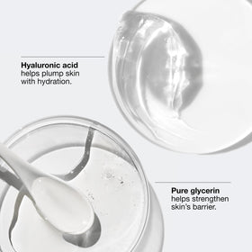Clinique ingredient graphic highlighting glycerin and HA benefits