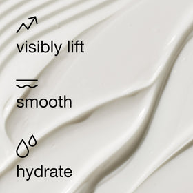 Clinique ingredient label close-up showing peptides and hyaluronic acid for targeted support