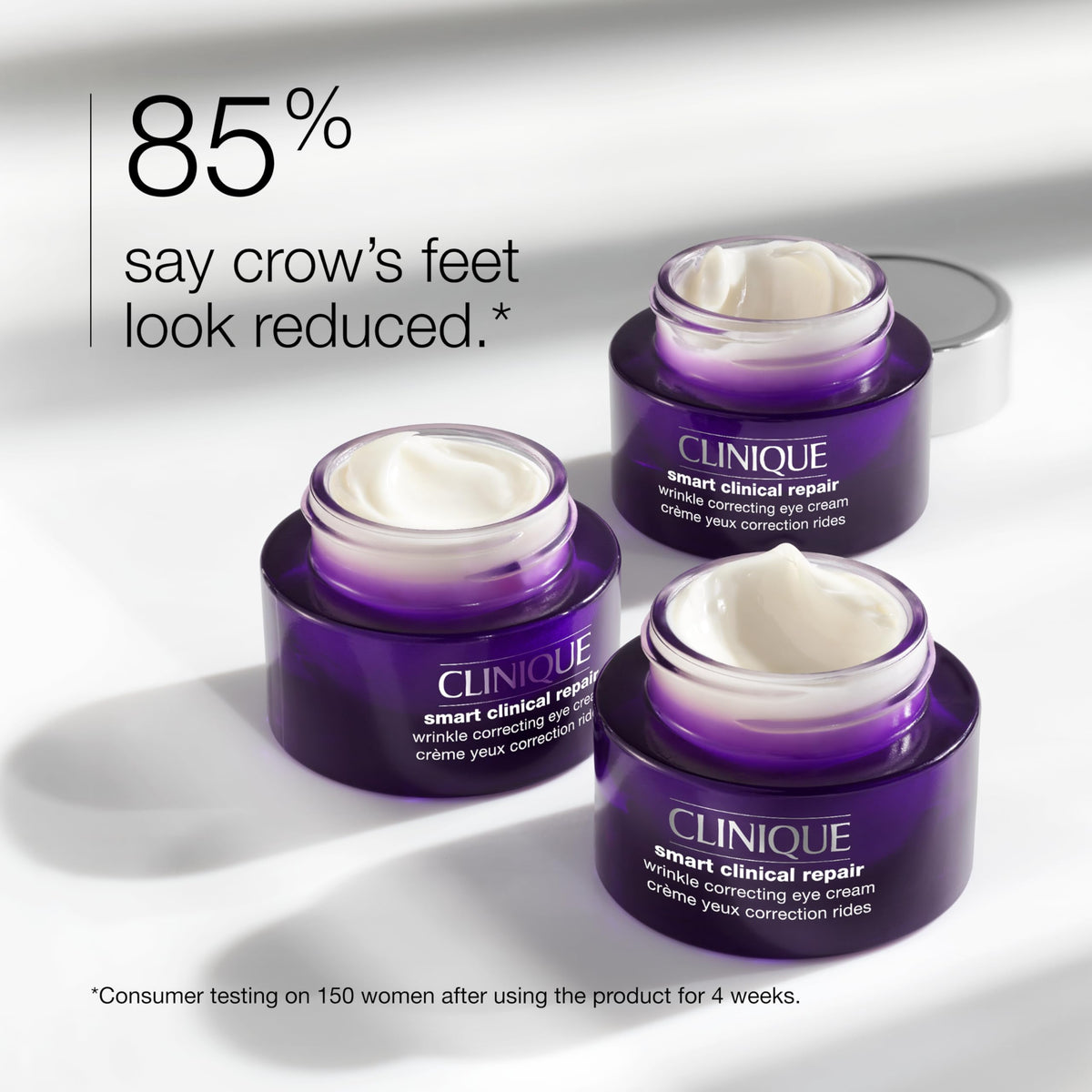 Clinique jar open close-up revealing silky texture for quick absorption and hydration