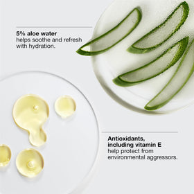 Clinique ingredient label highlighting aloe water and antioxidants for soothing hydration benefit