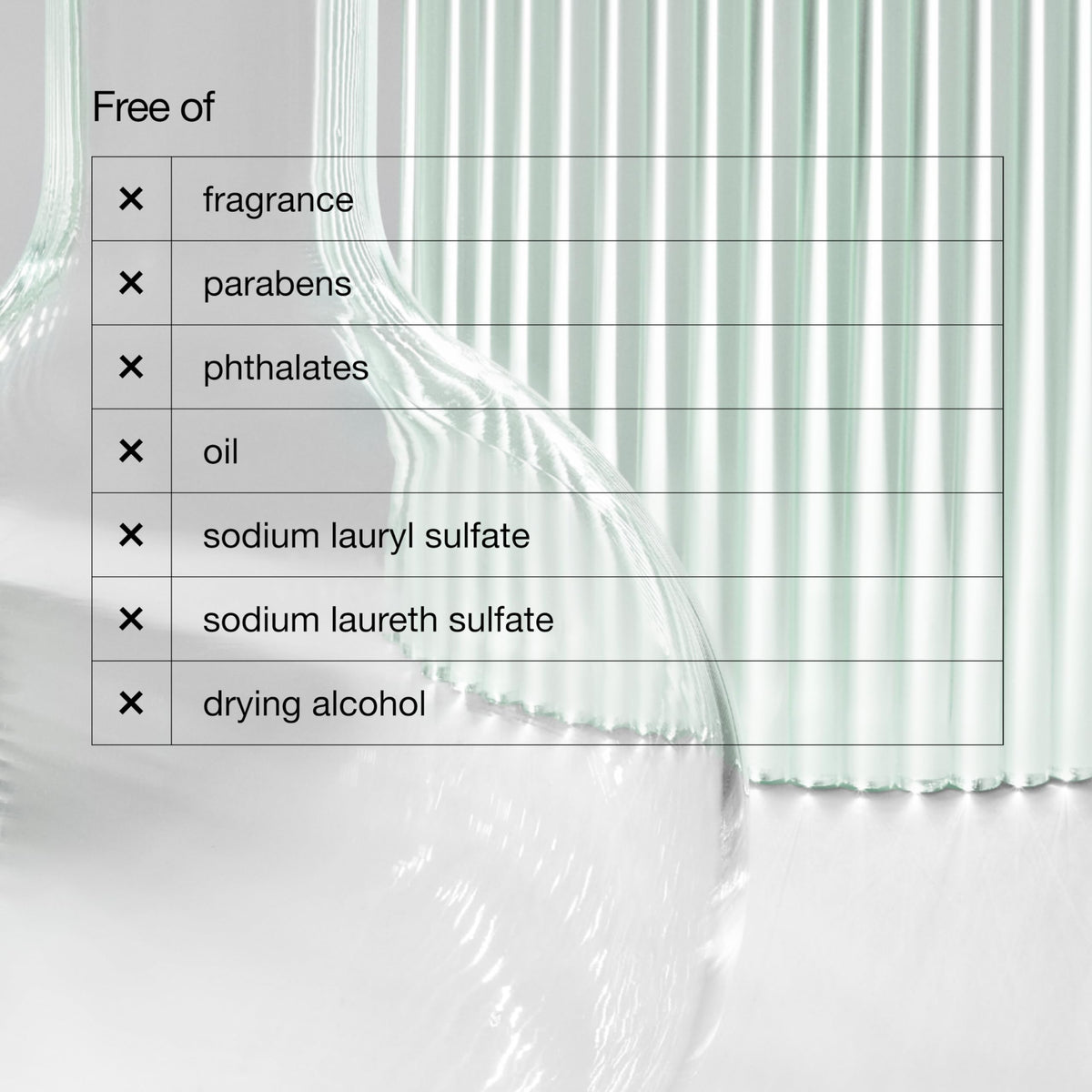 Clinique ingredients label panel showing key caffeine and panthenol benefits