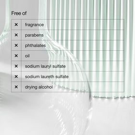 Clinique ingredients label panel showing key caffeine and panthenol benefits
