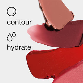 Clinique lipstick applied on model demonstrating rosy, hydrated look