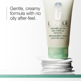 Clinique creamy lotion texture close-up, shows smooth spread and gentle action