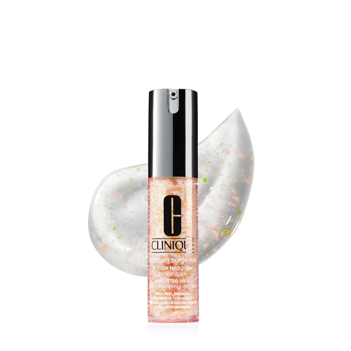 Clinique front packaging showing the moisture surge eye mini jar and branding for confident travel use