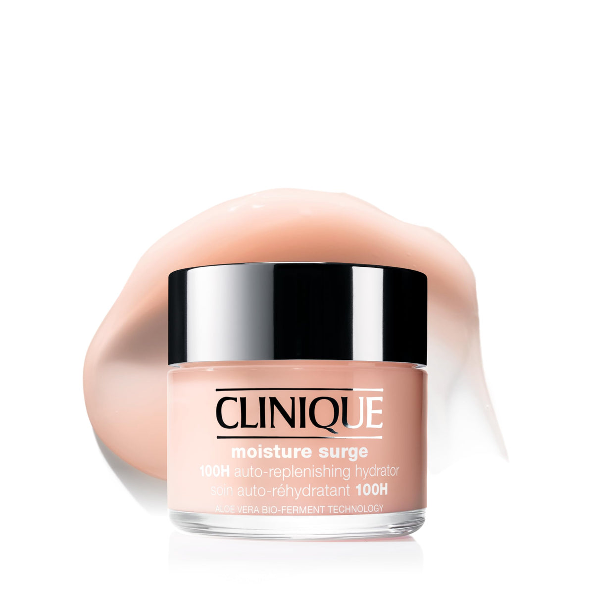 Clinique jar front view showing brand and gel-cream for visible hydration