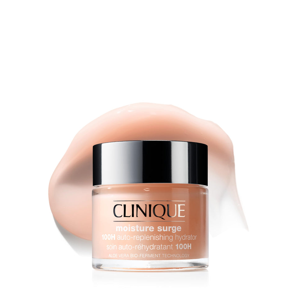 Clinique jar front view showing moisture surge hydrating gel benefit