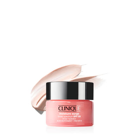 Clinique front packaging showing Moisture Surge SPF 28 and travel-friendly size