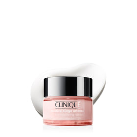 Clinique jar front view showing Moisture Surge Intense and hydration benefits