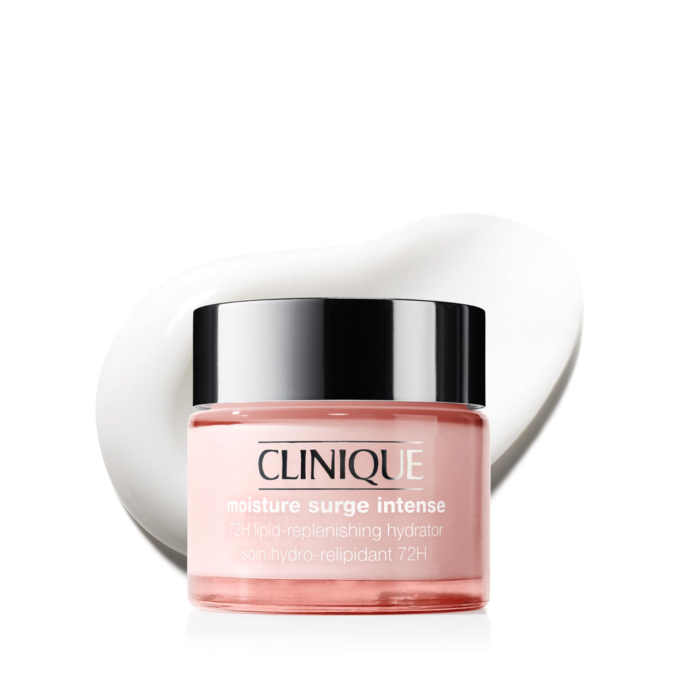 Clinique jar front view showing sleek packaging and hydrating benefits