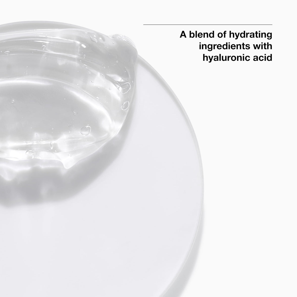Clinique gel texture close-up illustrating lightweight water-gel and quick absorption benefit
