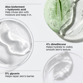 Clinique texture close-up revealing lightweight cream and fast-absorbing finish benefits