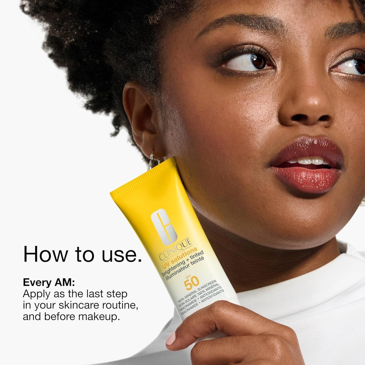 Clinique tube open with product dispense showing easy application benefit
