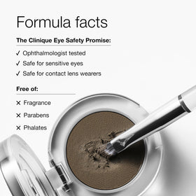 Clinique pomade applied with angled brush demonstrating precise hair-like strokes
