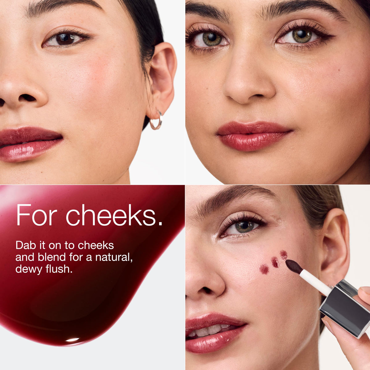 Clinique product applied on lips showing Black Honey color and conditioned shine benefit