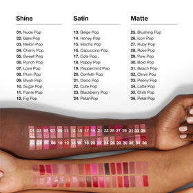 Clinique lipstick held in hand to show real size and portability