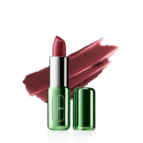 Clinique lipstick front packaging showing shade name and sleek tube benefit