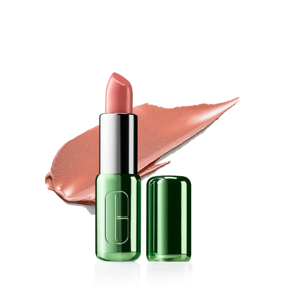 Clinique Pop lipstick front packaging showing shade and finish benefits