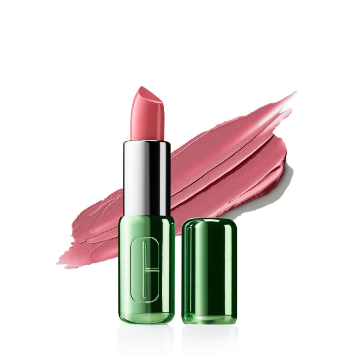 Clinique front packaging showing Pop Longwear lipstick and shade, showcases product identity and appeal